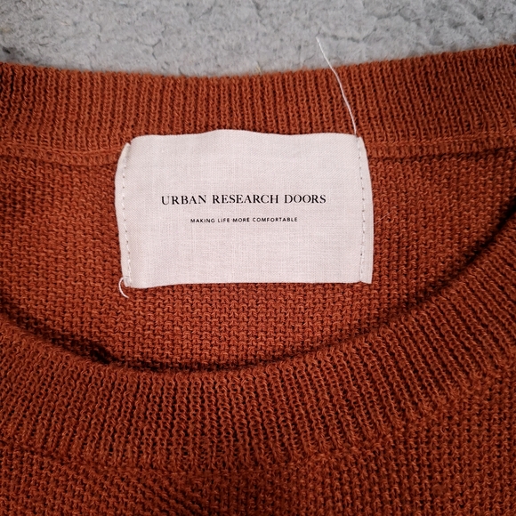 Urban Research Doors Shirt Mens Size 38 Luxury Designer Modern Knit Orange - Picture 6 of 6